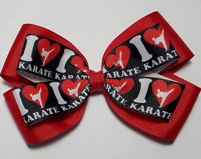 5" Karate Hair Bow *You Choose Solid Bow Color*