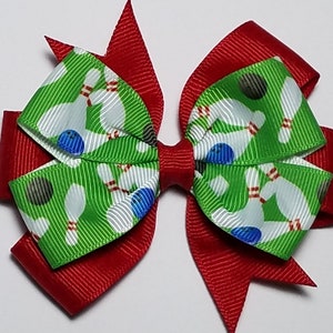 3.5" Bowling Hair Bow *You Choose Solid Bow Color*