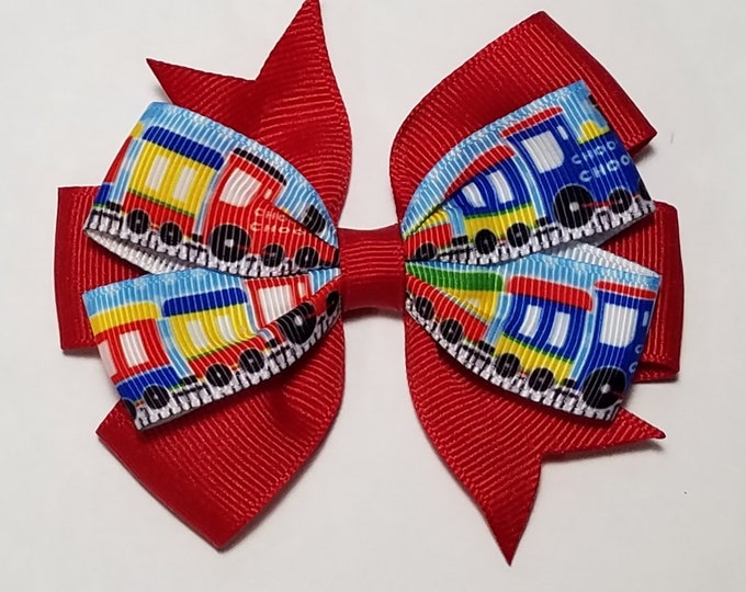 3.5" Train Hair Bow *You Choose Solid Bow Color*