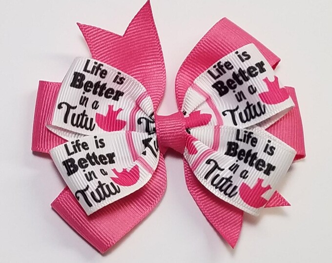 3.5" Ballet Hair Bow *You Choose Solid Bow Color*