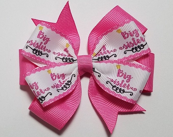 3.5" Big Sister Hair Bow *You Choose Solid Bow Color*