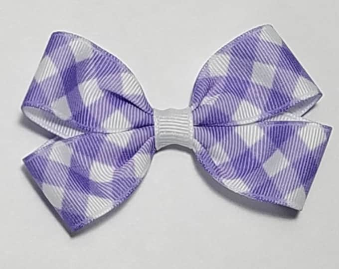 3" Purple Gingham Hair Bow