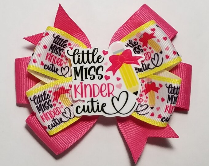 3.5" Kindergarten Hair Bow *You Choose Solid Bow Color*