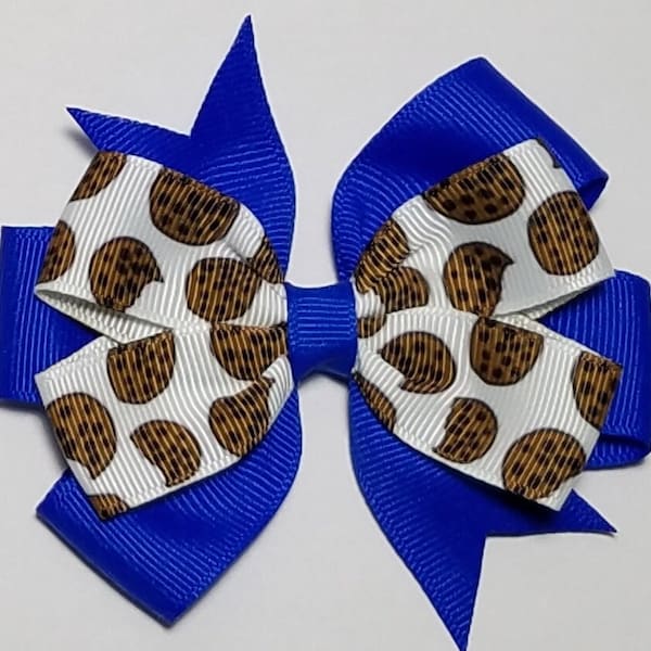 3.5" Chocolate Chip Cookie Hair Bow *You Choose Solid Bow Color*