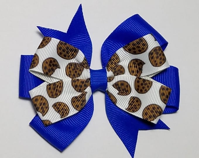 3.5" Chocolate Chip Cookie Hair Bow *You Choose Solid Bow Color*