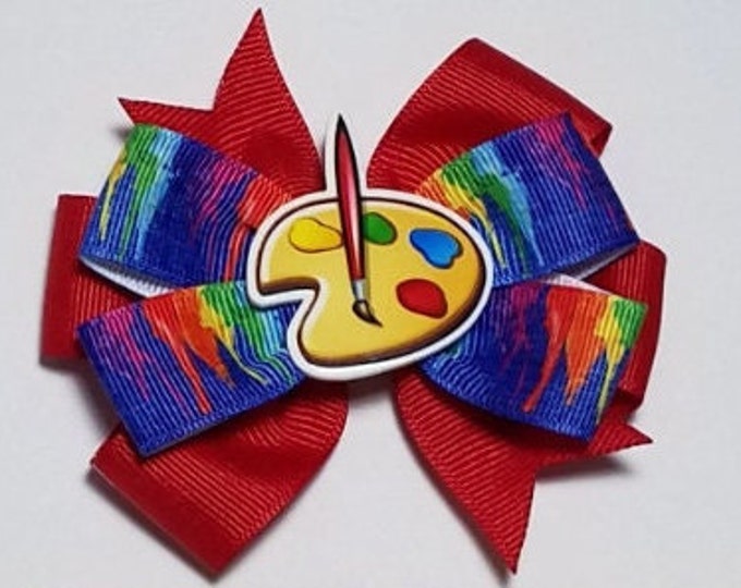 3.5" Paint Hair Bow *You Choose Solid Bow Color*