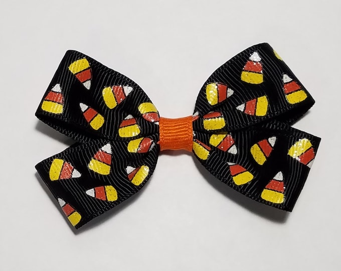 3" Candy Corn Glitter Hair Bow