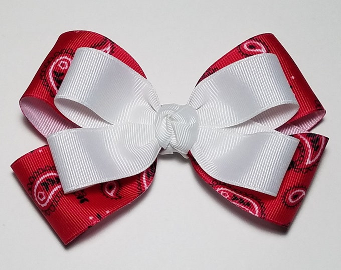 5" Bandana Hair Bow *You Choose Solid Bow Color*