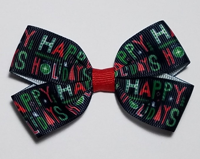 3" Happy Holidays Hair Bow *CLEARANCE*
