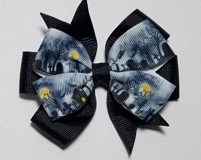 3.5" Graveyard Hair Bow *You Choose Solid Bow Color*