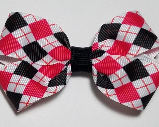 3" Diamond Print Hair Bow *CLEARANCE*