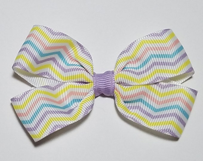 3" Pastel Chevron Hair Bow *CLEARANCE*