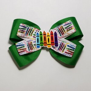 5&quot; Crayon Hair Bow *You Choose Solid Bow Color*