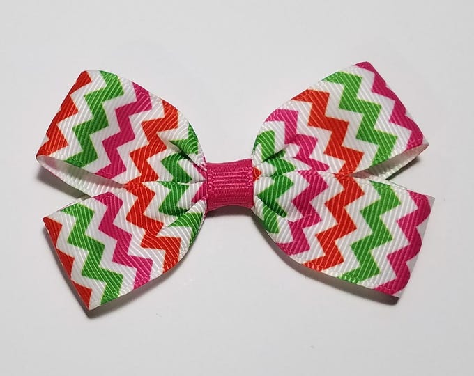 3" Christmas Chevron Hair Bow *CLEARANCE*