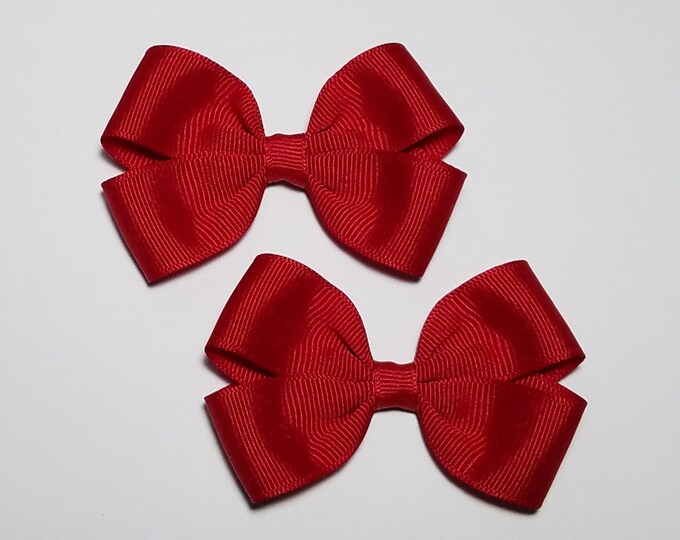 3" Bowtie Style Pigtail Bow Set- You Choose Colors