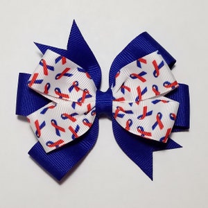 3.5" CHD Awareness Ribbon Hair Bow *You Choose Solid Bow Color*