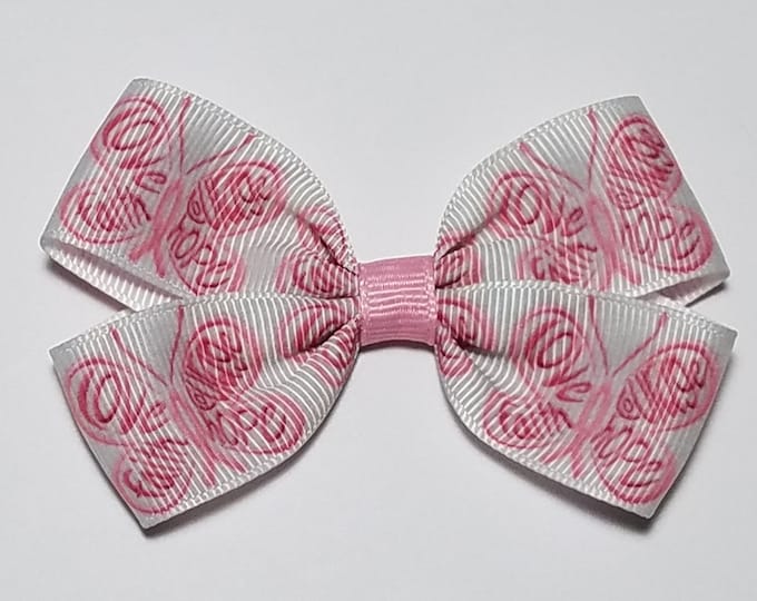 3" Pink Breast Cancer Awareness Hair Bow *CLEARANCE*