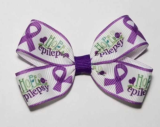 3" Epilepsy Awareness Hair Bow