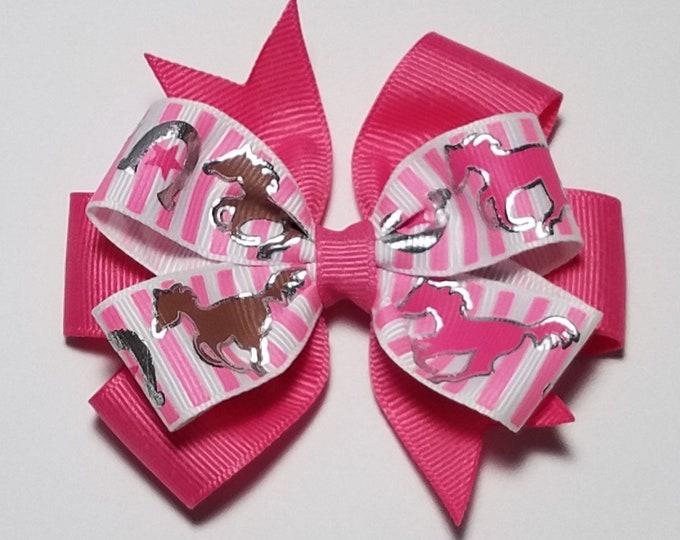 3.5" Horses Hair Bow *You Choose Solid Bow Color*