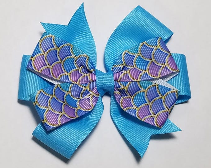 3.5" Mermaid Print Hair Bow *CLEARANCE*