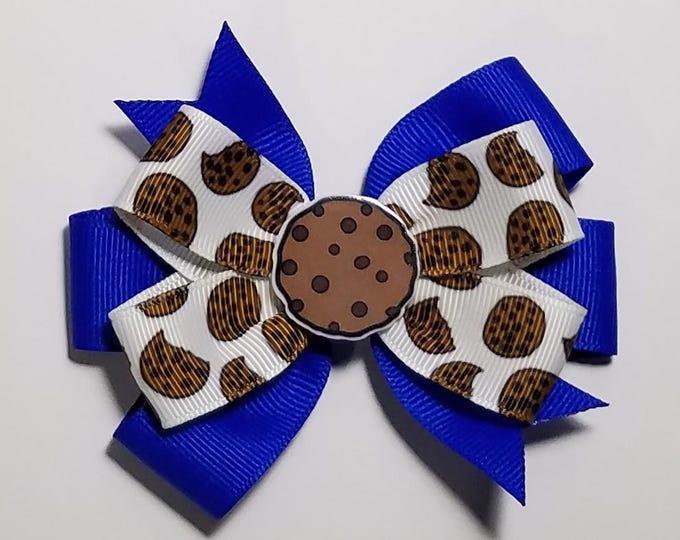 3.5" Chocolate Chip Cookie Hair Bow *You Choose Solid Bow Color*