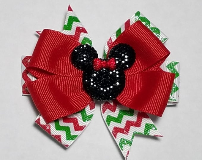 3.5" Christmas Hair Bow *You Choose Solid Bow Color*