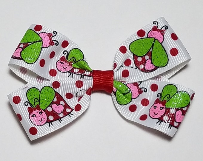 3" Lovebug Glitter Hair Bow