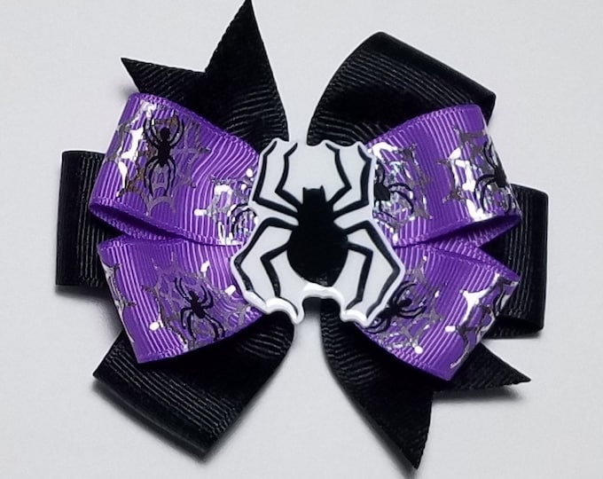 3.5" Spider Hair Bow *You Choose Solid Bow Color*