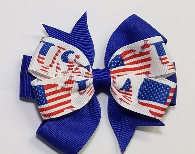3.5" USA Flag Hair Bow *CLEARANCE*