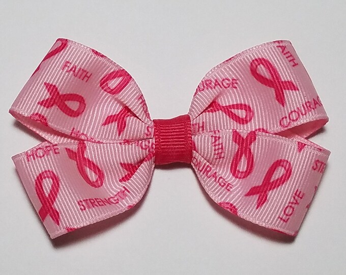 3" Breast Cancer Awareness Hair Bow