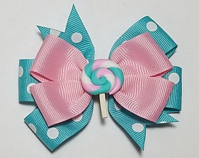 3.5" Lollipop Hair Bow *You Choose Solid Bow Color*