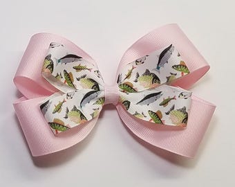 5" Fish Hair Bow *You Choose Solid Bow Color*