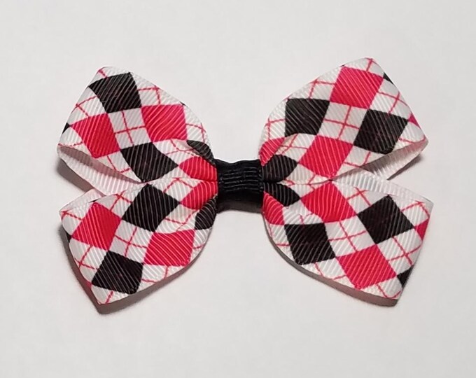 3" Argyle Print Hair Bow *CLEARANCE*