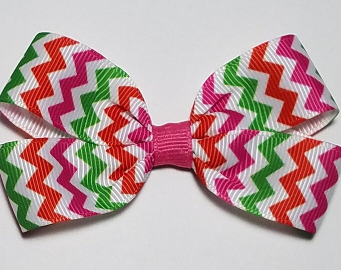 3" Christmas Chevron Hair Bow *CLEARANCE*