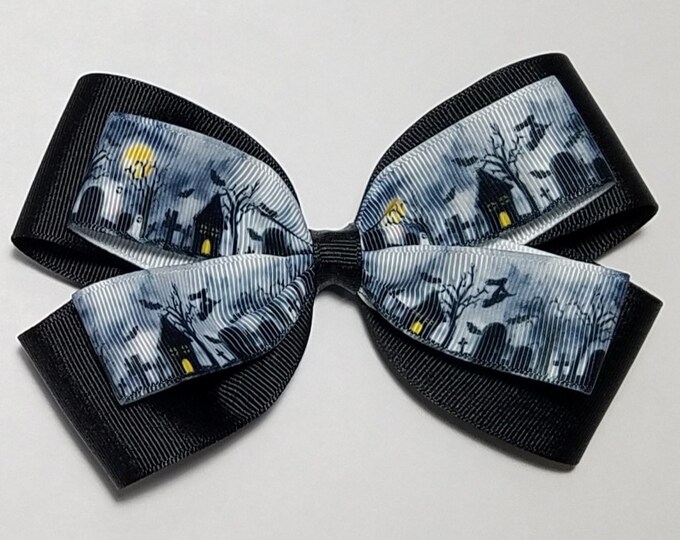 5" Graveyard Hair Bow *You Choose Solid Bow Color*