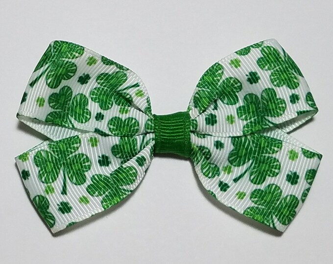 3" Shamrock Clover Hair Bow