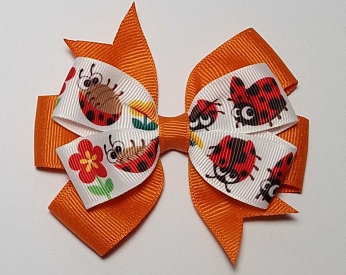 3.5" Ladybug Hair Bow *You Choose Solid Bow Color*