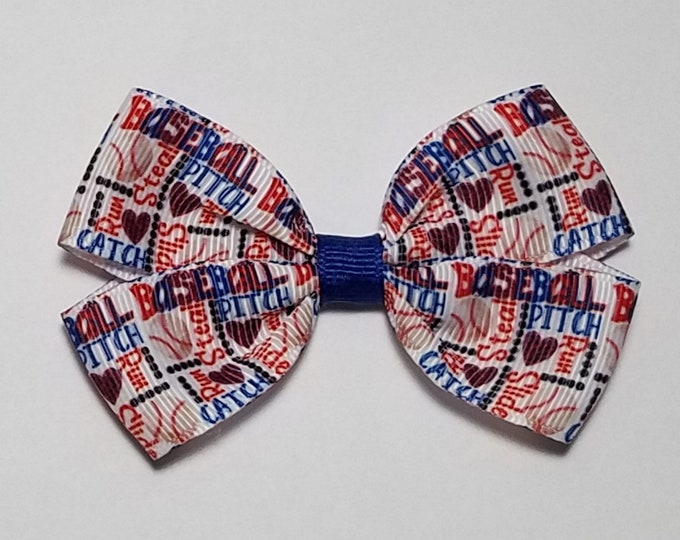 3" Baseball Hair Bow