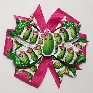 5" Pickle OTT Hair Bow *You Choose Solid Ribbon Color*