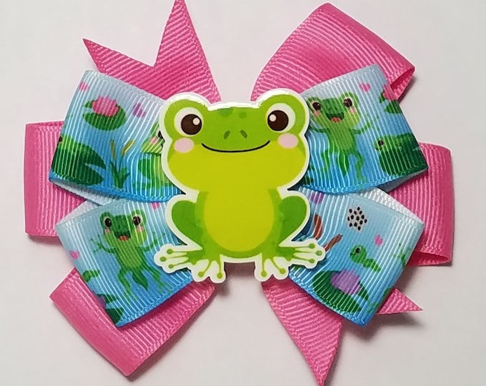 3.5" Frog Hair Bow *You Choose Solid Bow Color*