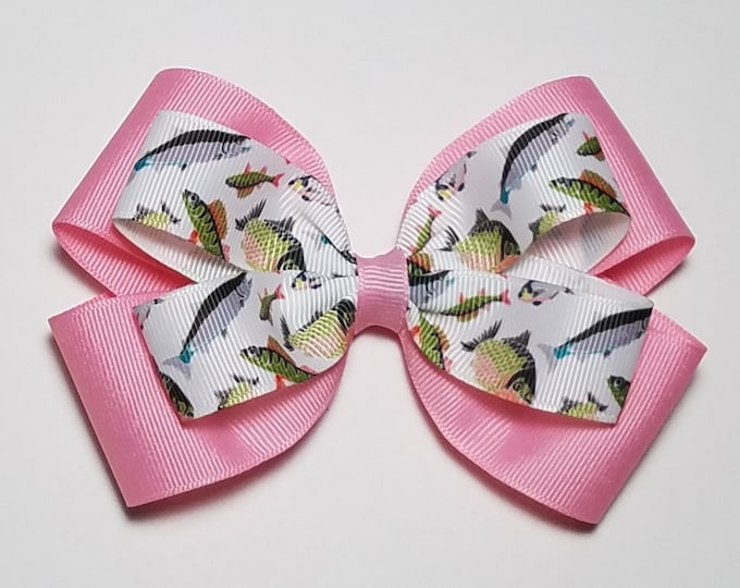 5" Fish Hair Bow *You Choose Solid Bow Color*
