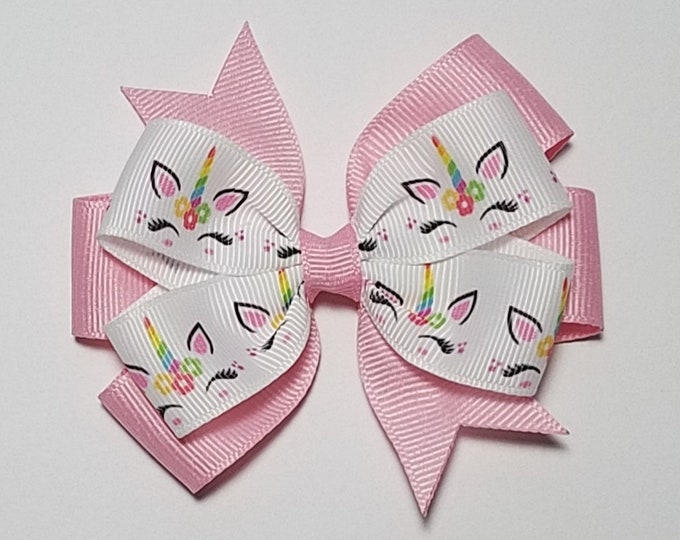 3.5" Unicorn Hair Bow *You Choose Solid Bow Color*