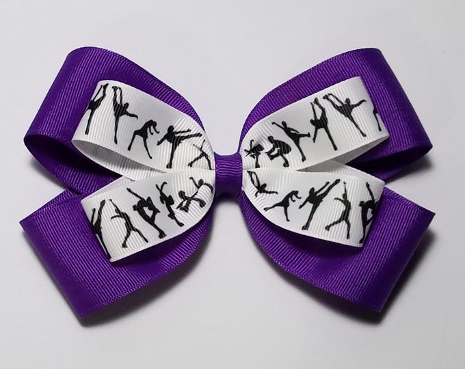 5" Figure Skating Ice Skating Hair Bow *You Choose Solid Bow Color*