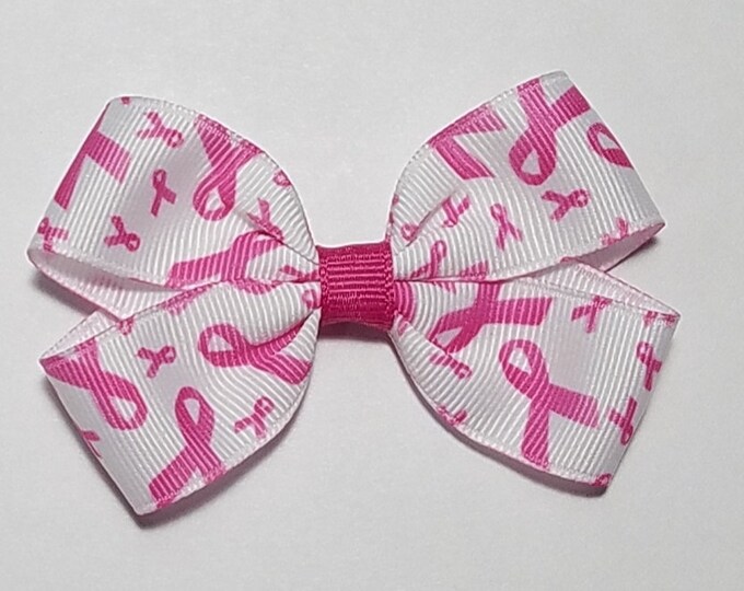 3" Pink Breast Cancer Awareness Hair Bow