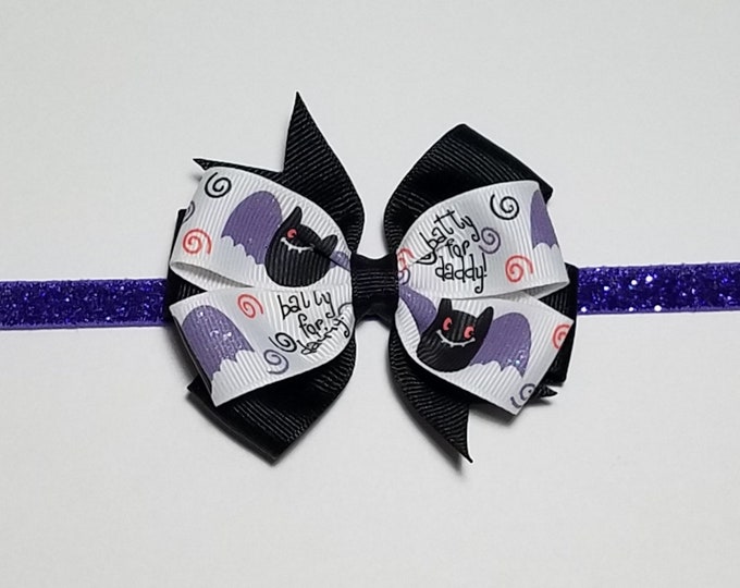 3.5" Bat Hair Bow *You Choose Solid Bow Color*