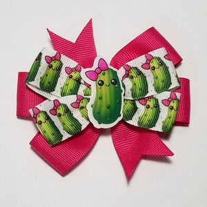 3.5&quot; Pickle Hair Bow *You Choose Solid Bow Color*