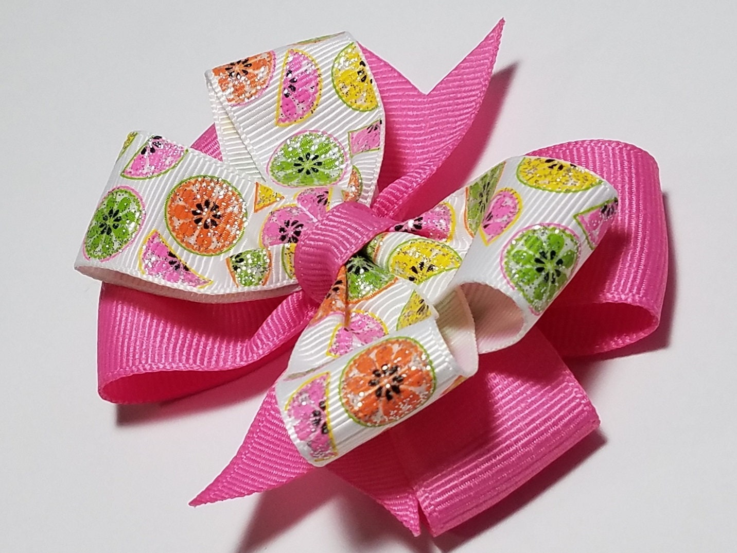 Fruit Hair Bow 3.5 Citrus Clip Fruit Birthday Twotti Etsy