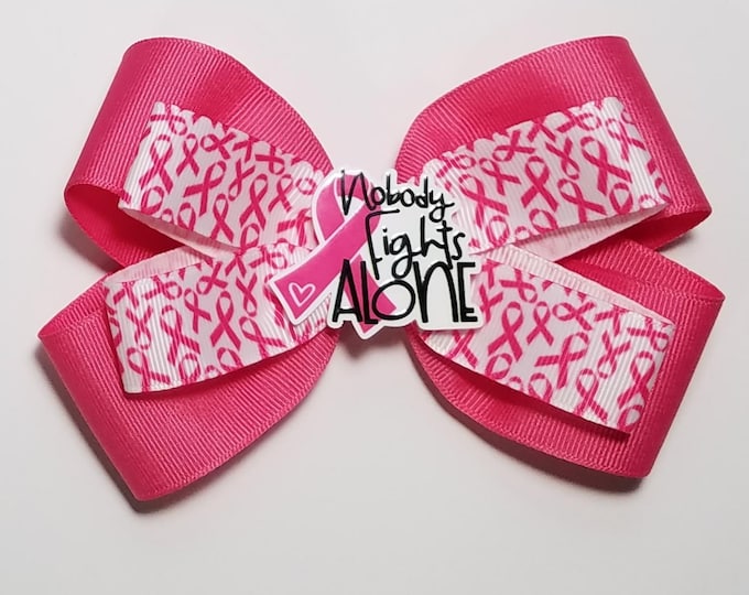 5" Breast Cancer Pink Awareness Ribbon Hair Bow