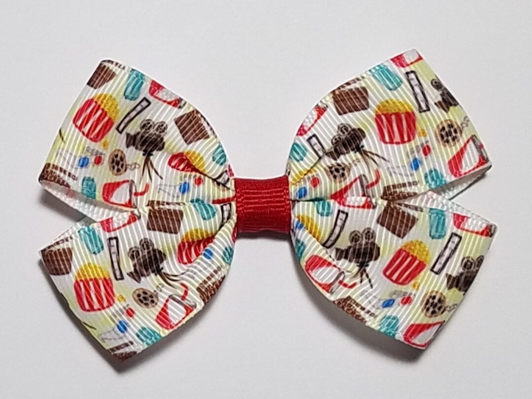 3 Movie Night Popcorn Hair Bow Etsy