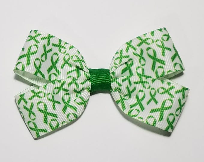 3" Green Awareness Ribbon Hair Bow